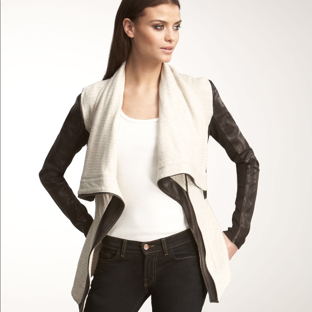 NWT ELIZABETH & JAMES convertible leather jacket